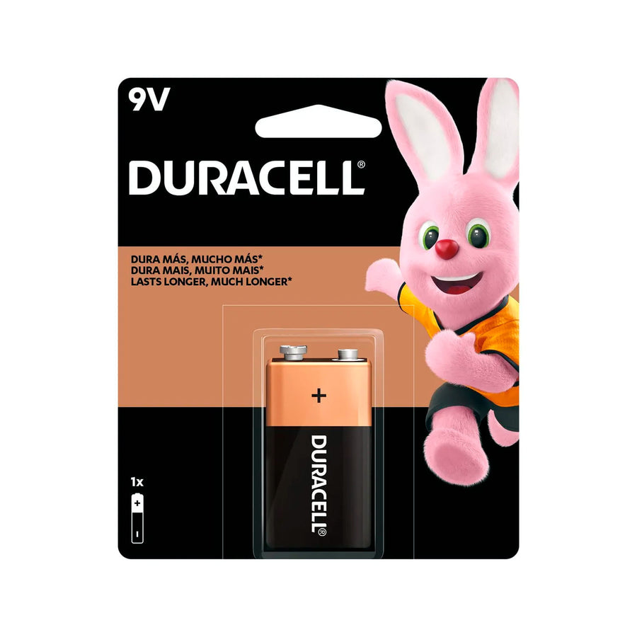 Pila Alcalina Duracell, 9V (Cuadrada), Larga Duración, Blíster de 1 Pieza
