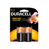 Pilas Alcalinas Duracell, Tamaño C, Larga Duración, Paquete de 2 Piezas