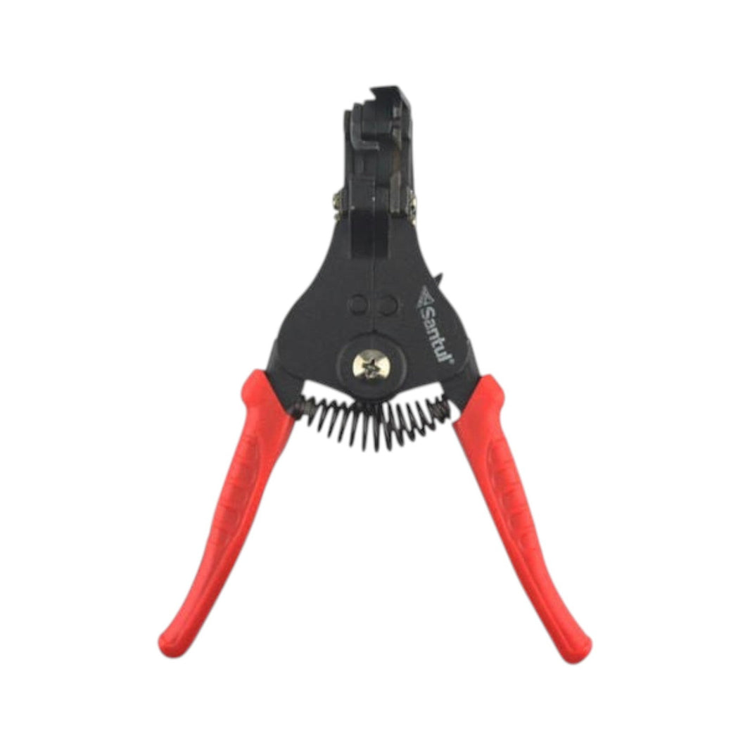 Pinzas pelacables automáticas Santul de 6 pulgadas con mangos ergonómicos rojos y mecanismo de acero al carbono
