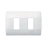 Placa decorativa blanca de 2 módulos Schneider Electric línea Duna para instalaciones eléctricas residenciales