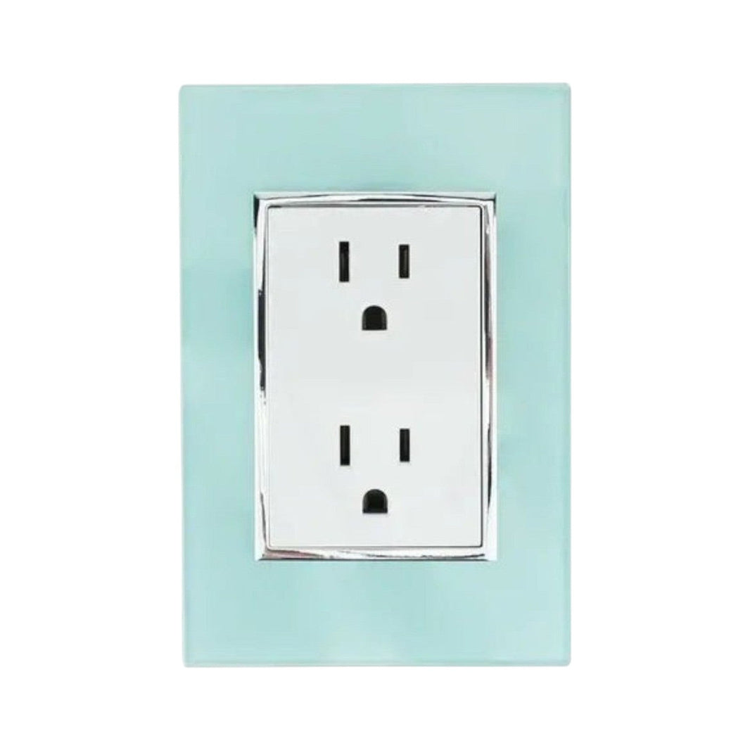 Placa Armada Sanelec Venecia con 2 Contactos, Color Aqua