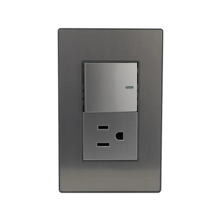 Placa Sanelec Línea Córdoba con Apagador y Contacto Aterrizado 127V | SE346322