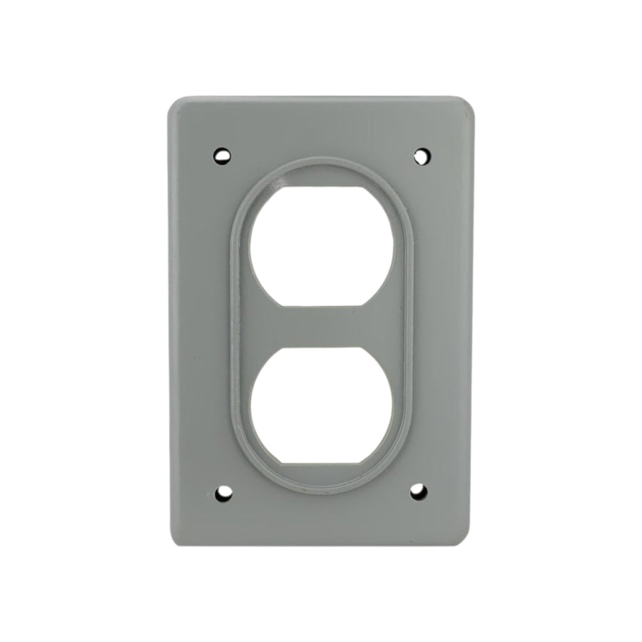 Placa de Aluminio Argos para Receptáculo Dúplex Gris