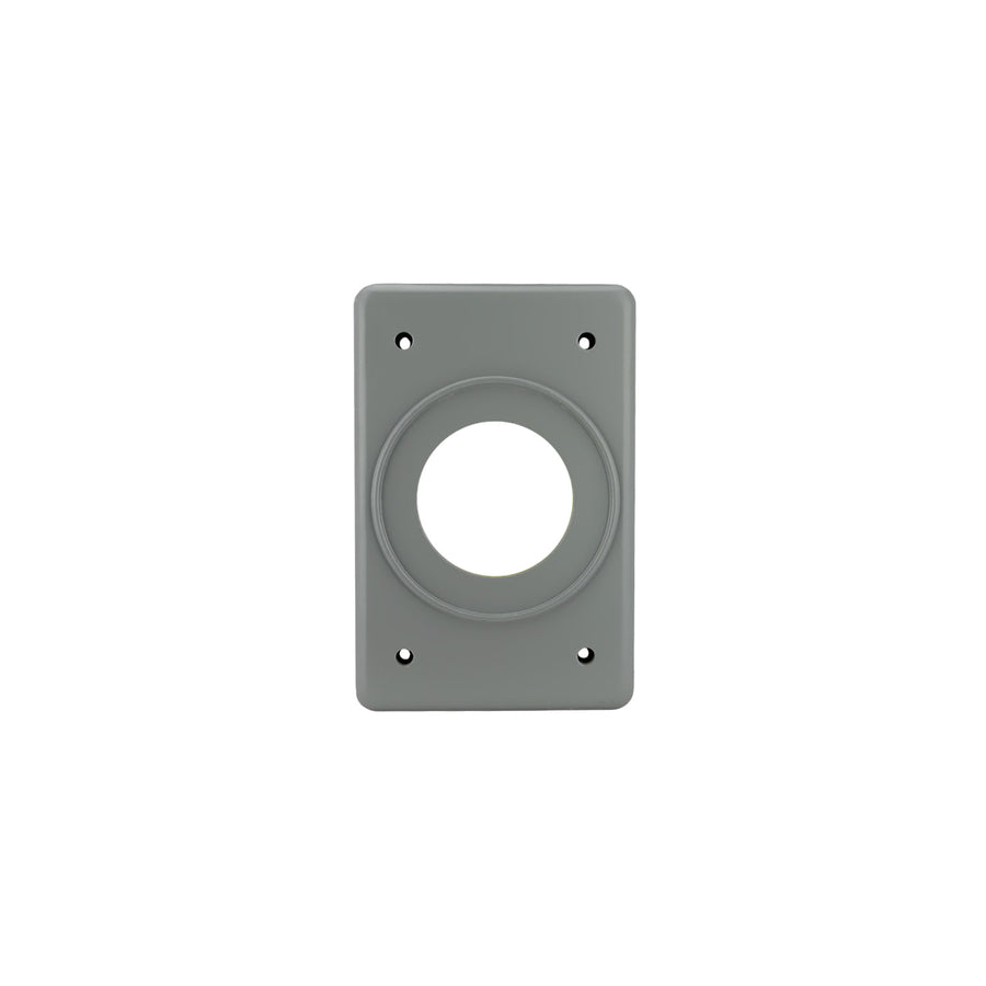 Placa de Aluminio Argos para Receptáculo Dúplex, Gris, 40 mm, Uso Rudo