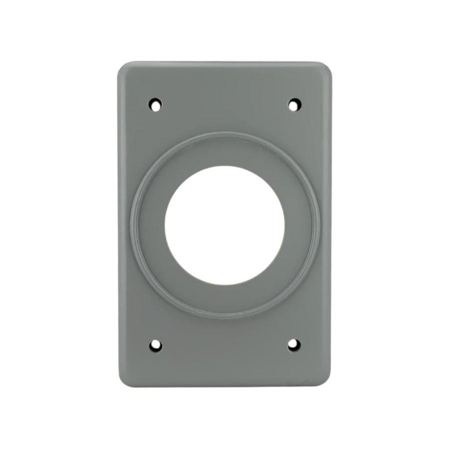 Placa de Aluminio Argos para Receptáculo Dúplex, Gris, 40 mm, Uso Rudo