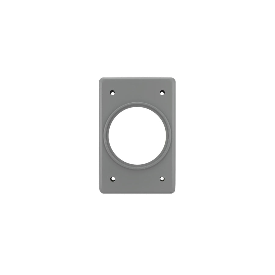 Placa de Aluminio Argos para Receptáculo Dúplex, Gris, 55 mm, Uso Rudo