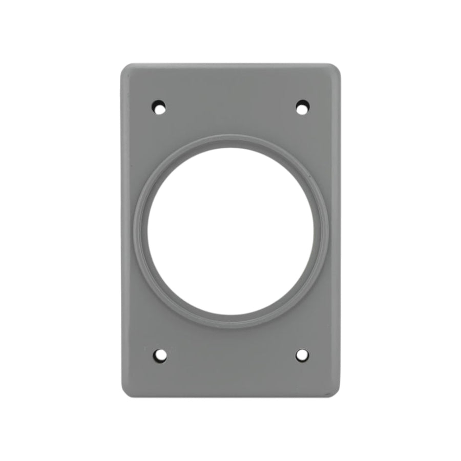 Placa de Aluminio Argos para Receptáculo Dúplex, Gris, 55 mm, Uso Rudo