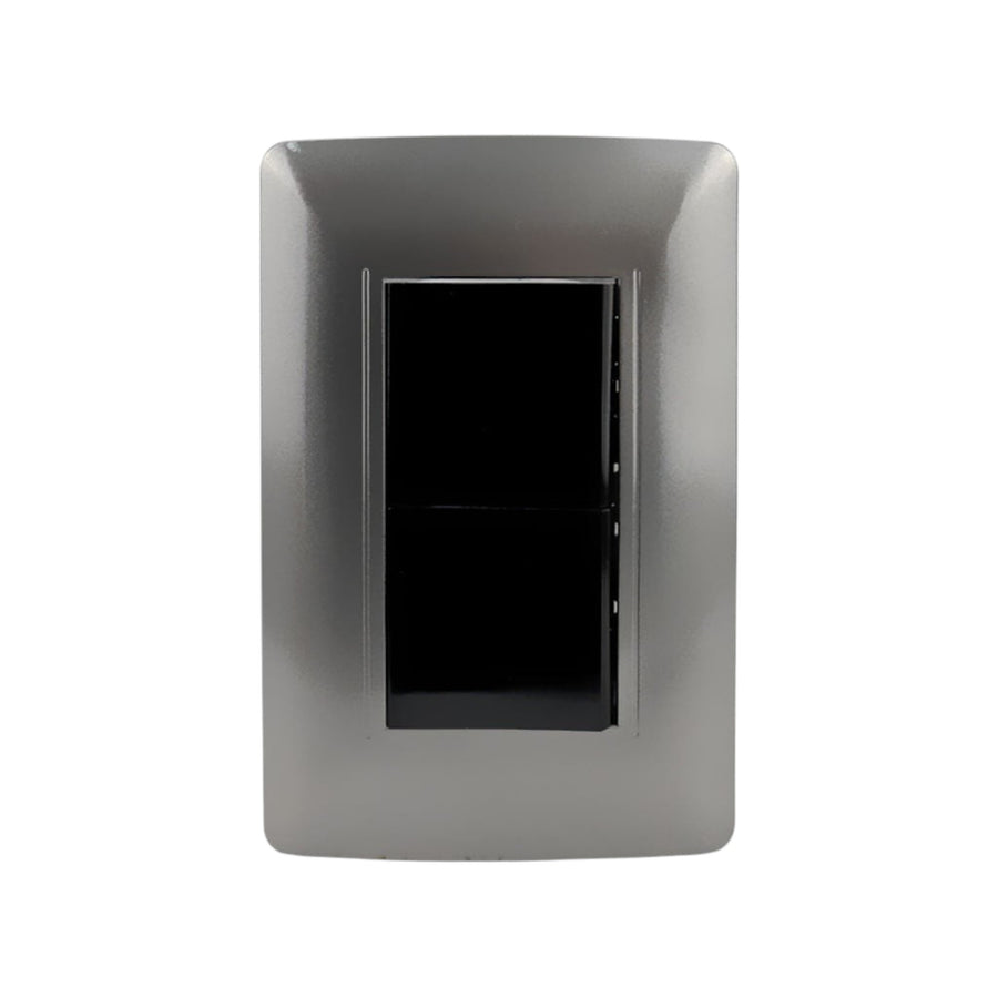 Placa Sanelec Línea Toscana Graphite con Apagador Doble 127V | SE345028