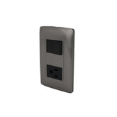Placa Sanelec Línea Toscana Graphite con Apagador y Contacto Aterrizado 127V | SE345042 - imagen 3