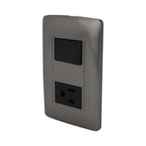Placa Sanelec Línea Toscana Graphite con Apagador y Contacto Aterrizado 127V | SE345042 - imagen 3