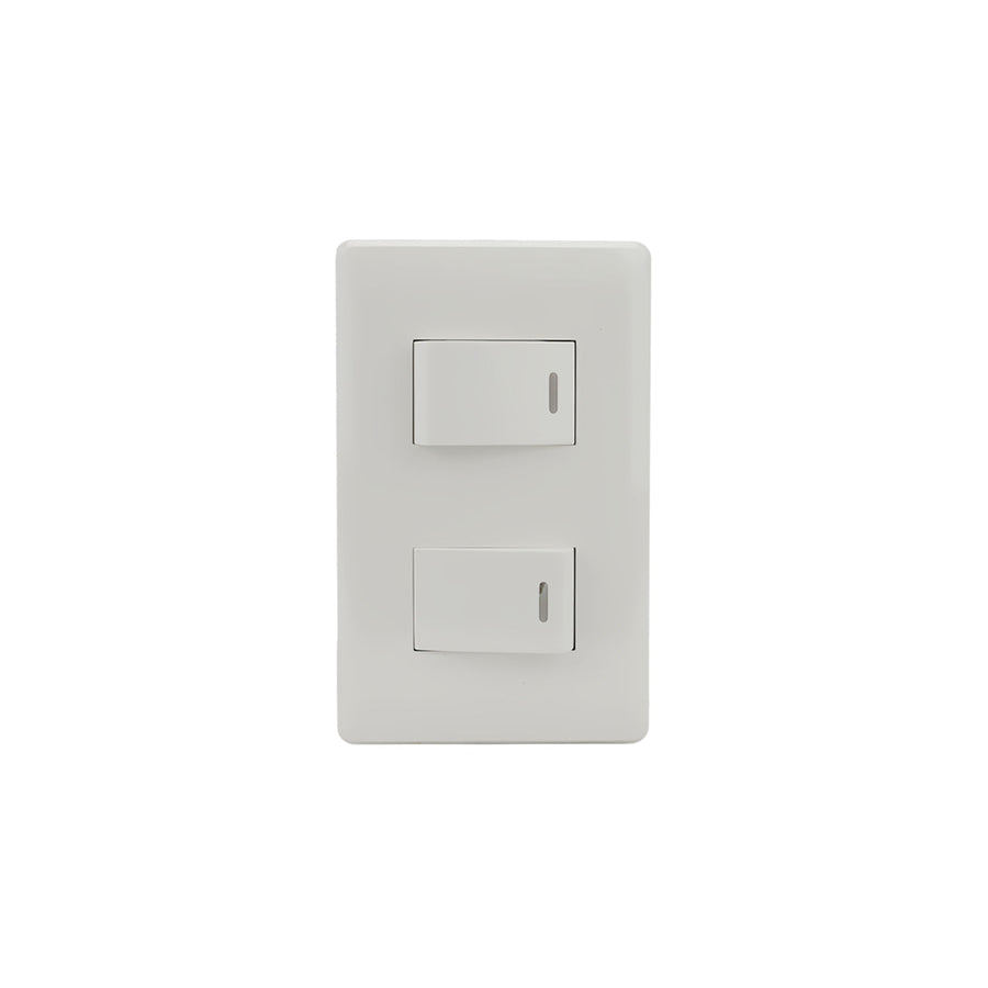 Placa Sanelec Línea Italia con Apagador Doble 127V | SE344472