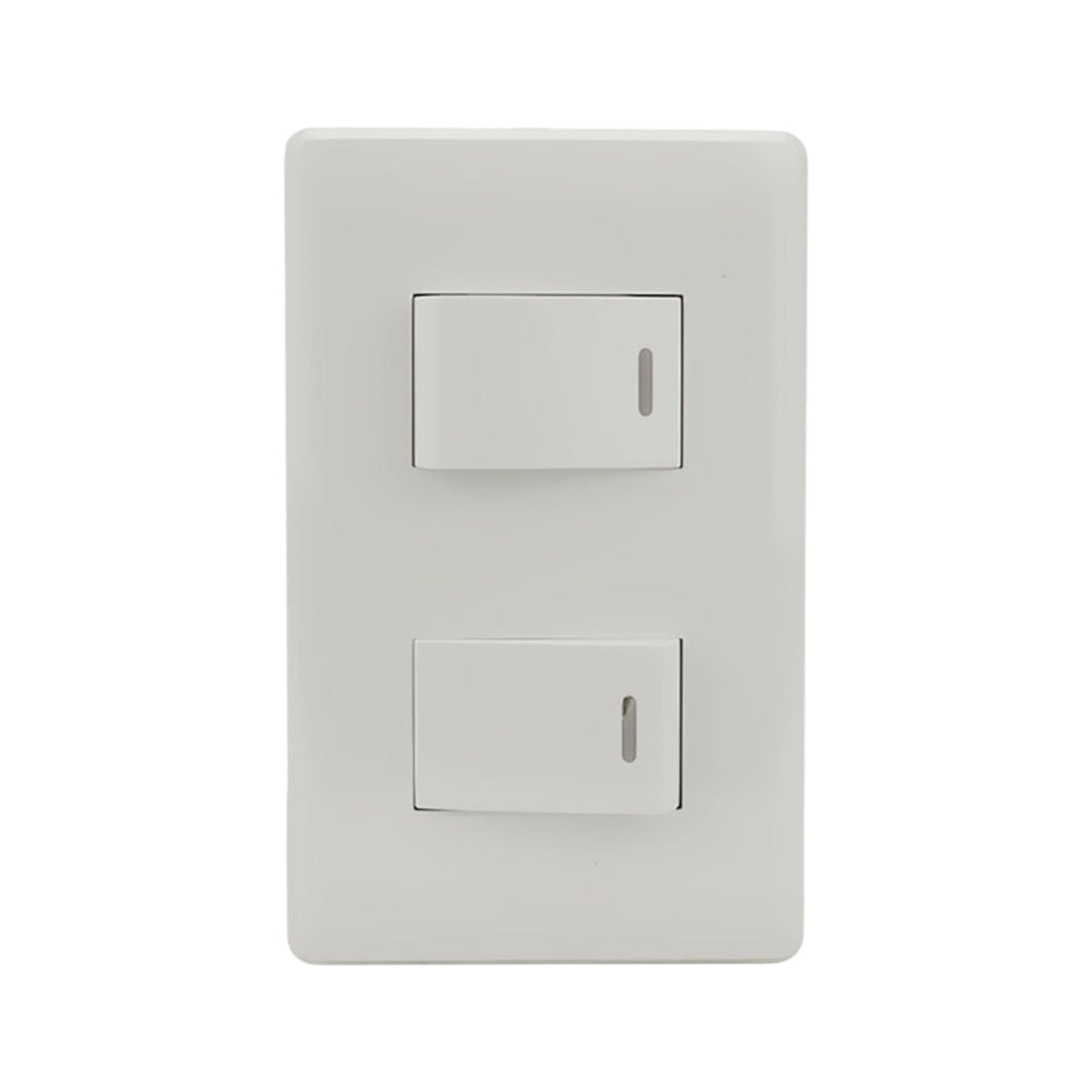 Placa Sanelec Línea Italia con Apagador Doble 127V | SE344472