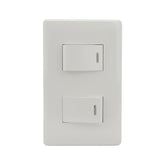 Placa Sanelec Línea Italia con Apagador Doble 127V | SE344472