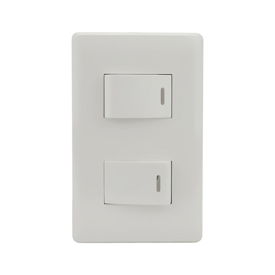 Placa Sanelec Línea Italia con Apagador Doble 127V | SE344472