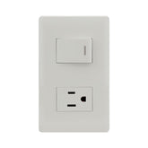 Placa Sanelec Línea Italia con Apagador y Contacto Aterrizado 127V | SE344496