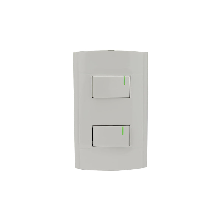 Placa Sanelec Línea Roma con Apagador Doble 127V | SE344427