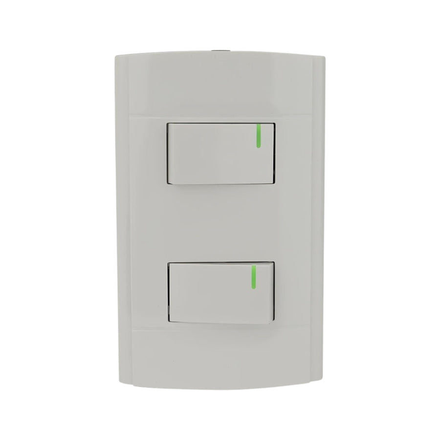 Placa Sanelec Línea Roma con Apagador Doble 127V | SE344427