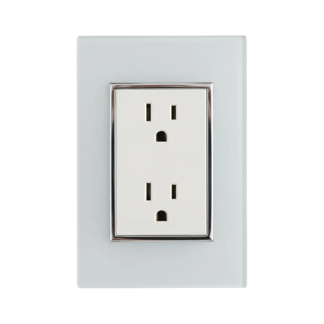 Placa Sanelec Línea Venecia Blanco con Contacto Doble Aterrizado 127V | SE344748