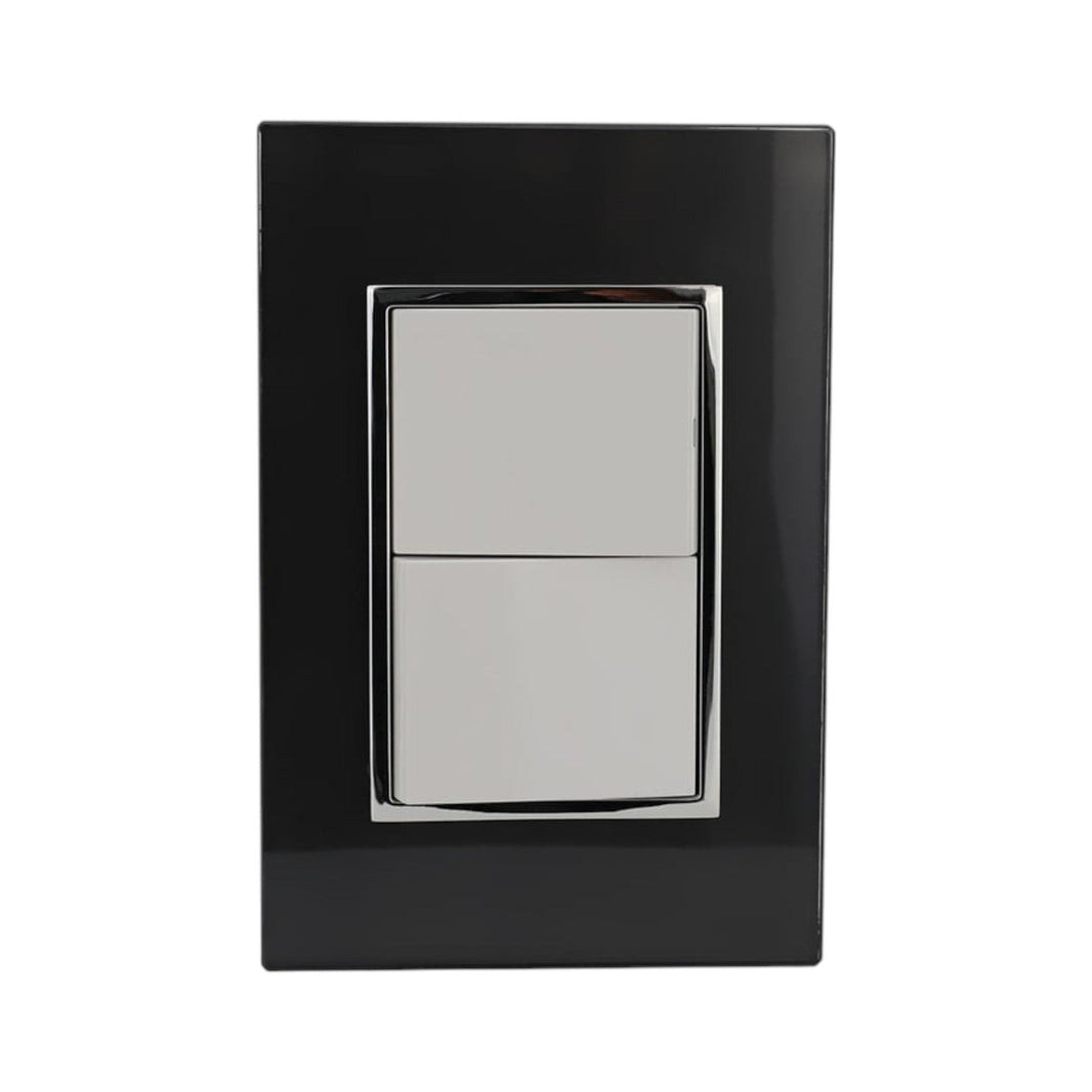 Placa Sanelec Línea Venecia Humo con Apagador Doble 127V | SE345400