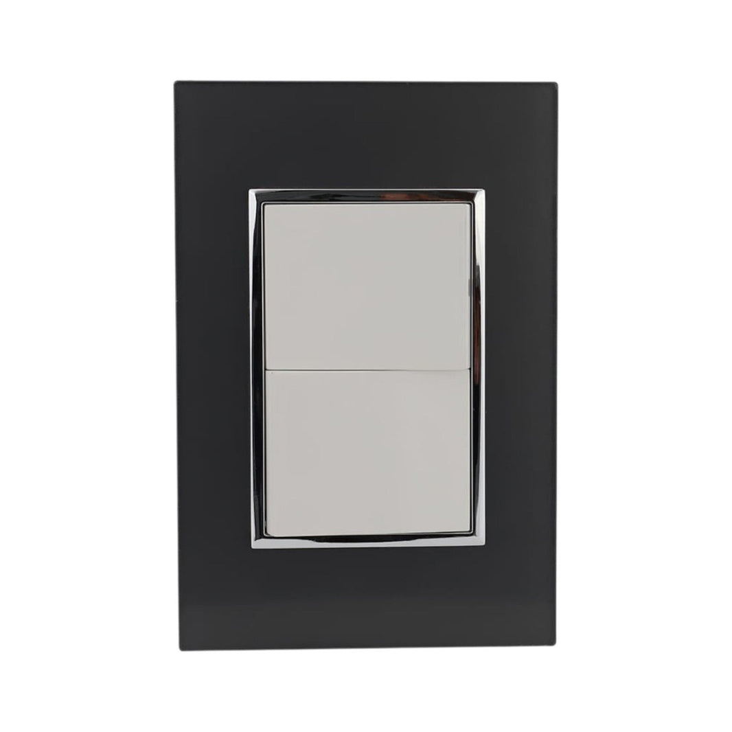 Placa Sanelec Línea Venecia Humo con Apagador Sencillo y de Escalera 127V | SE345448