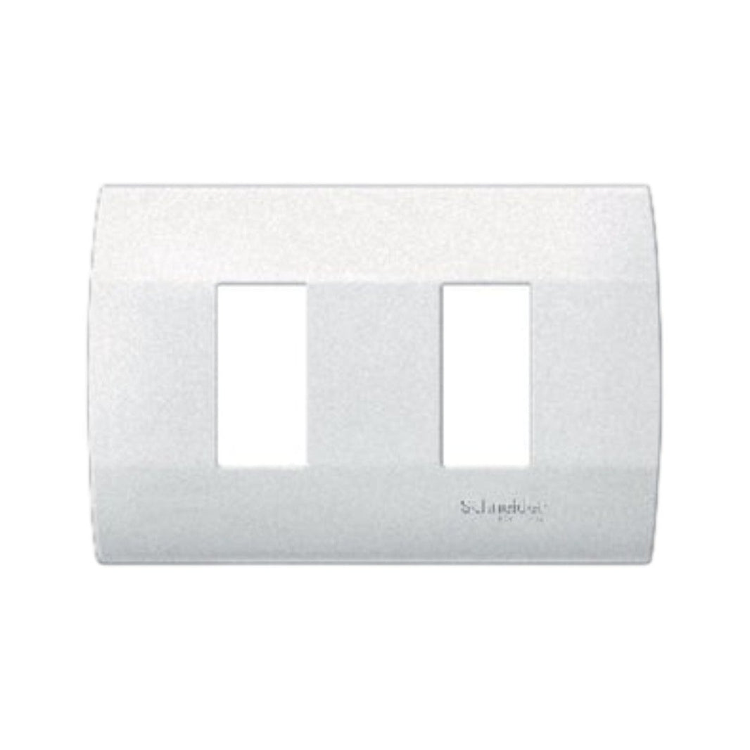 Placa Schneider Electric de 2 Módulos, Línea Duna, Color Blanco