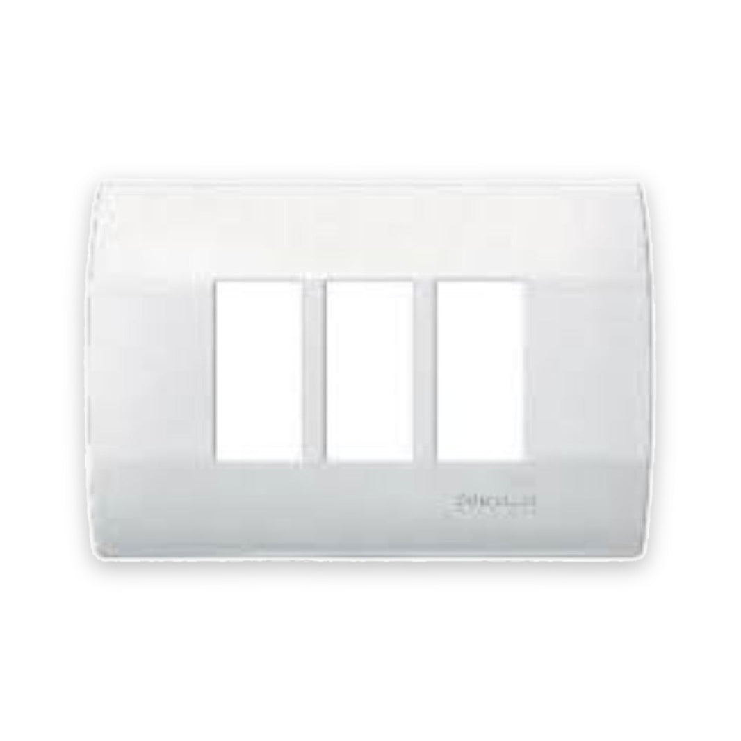 Placa Schneider Electric de 3 Módulos, Línea Duna, Color Blanco