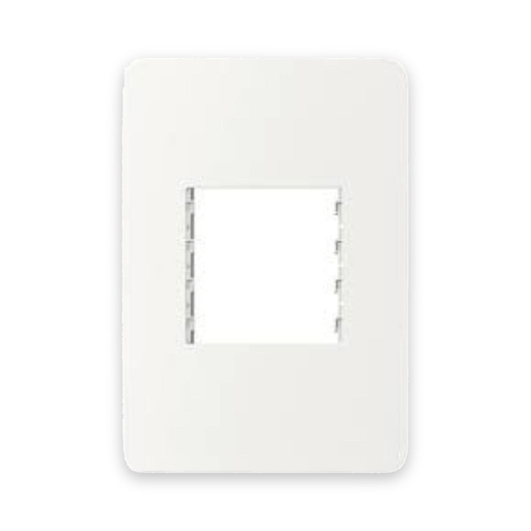 Placa con Soporte Schneider Electric Unica 3 Módulos Color Blanco