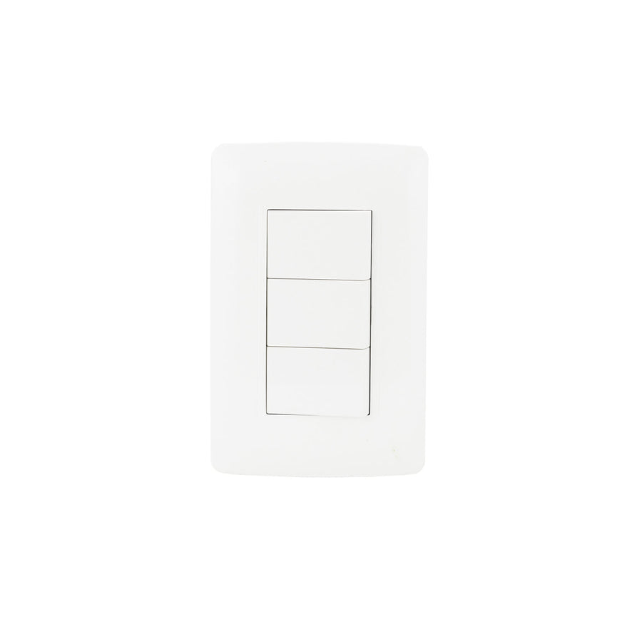 Placa Sanelec Línea Toscana con Apagador Triple 127V | SE344588