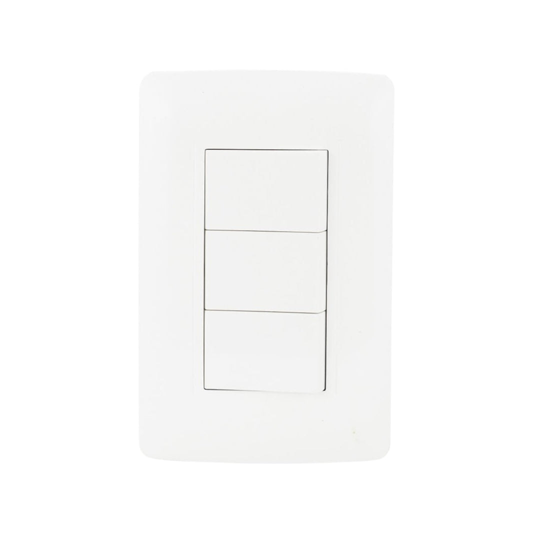 Placa Sanelec Línea Toscana con Apagador Triple 127V | SE344588