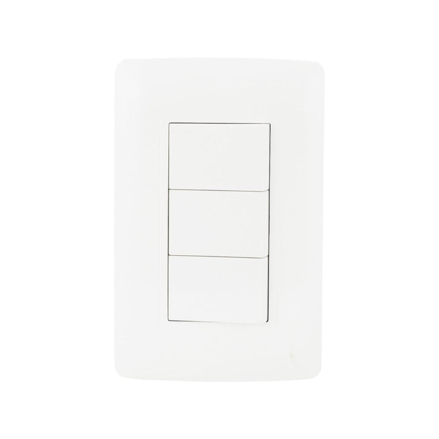 Placa Sanelec Línea Toscana con Apagador Triple 127V | SE344588