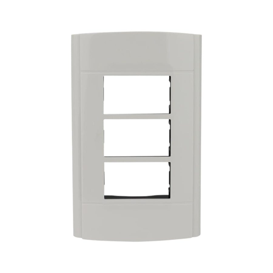 Placa Sanelec Línea Roma de 3 Módulos, Plástica Sencilla