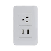 Placa Sanelec Línea Universal con Contacto Aterrizado y 2 Puertos USB 127V | SE344663