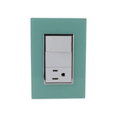 Placa Sanelec Línea Venecia Aqua con Apagador y Contacto Aterrizado 127V