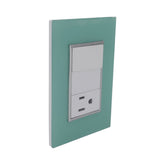Placa Sanelec Línea Venecia Aqua con Apagador y Contacto Aterrizado 127V - imagen 2