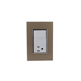 Placa Sanelec Línea Venecia Champagne con Apagador y Contacto Aterrizado 127V | SE345578