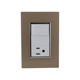 Placa Sanelec Línea Venecia Champagne con Apagador y Contacto Aterrizado 127V | SE345578