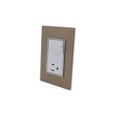 Placa Sanelec Línea Venecia Champagne con Apagador y Contacto Aterrizado 127V | SE345578 - imagen 3