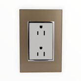 Placa Sanelec Línea Venecia Champagne con Contacto Doble Aterrizado 127V | SE345585