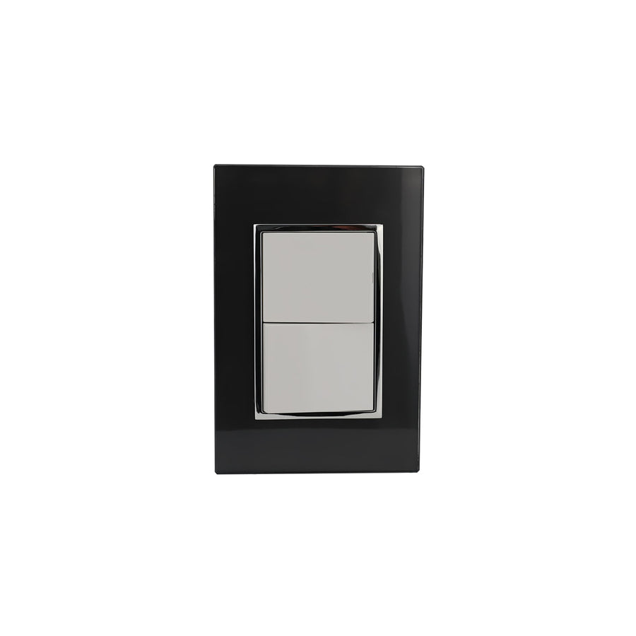 Placa Sanelec Línea Venecia Humo con Apagador Doble 127V | SE345400