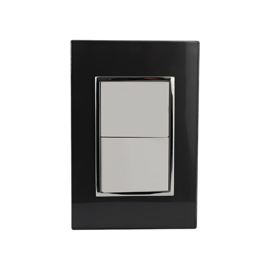 Placa Sanelec Línea Venecia Humo con Apagador Doble 127V | SE345400