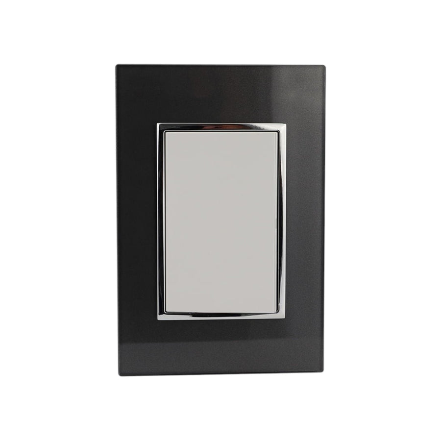 Placa Sanelec Línea Venecia Humo con Apagador Sencillo 127V | SE345363