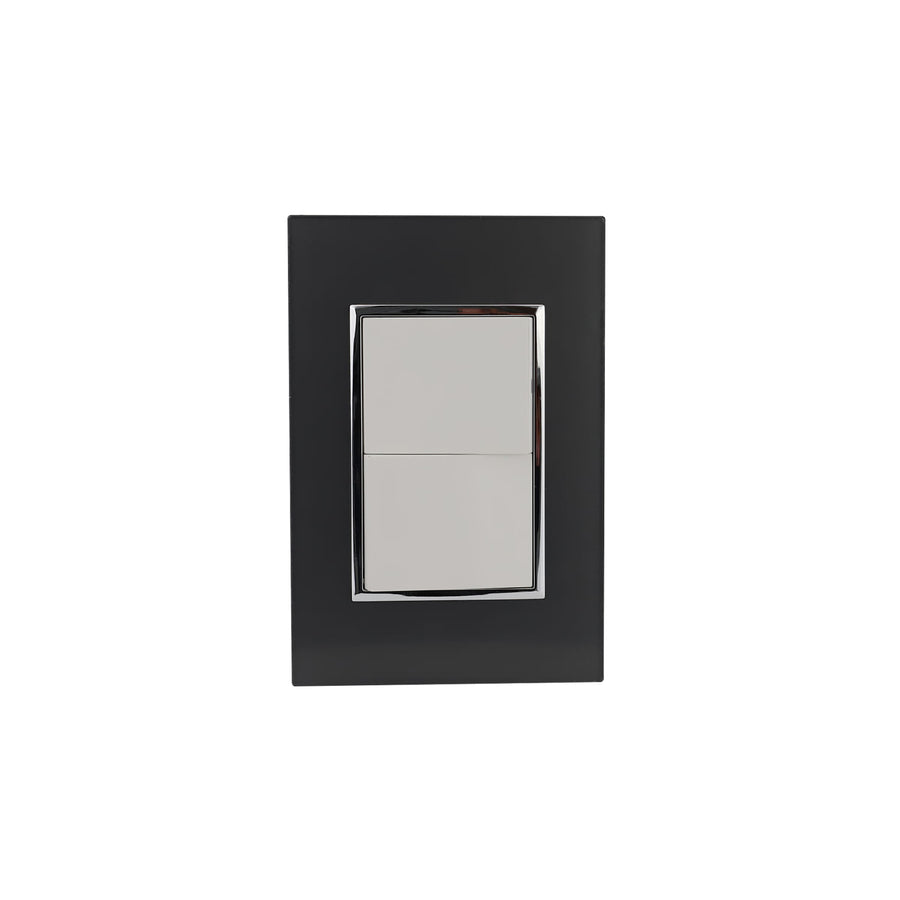 Placa Sanelec Línea Venecia Humo con Apagador Sencillo y de Escalera 127V | SE345448