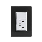 Placa Sanelec Línea Venecia Humo con Apagador y Contacto Doble Aterrizado 127V | SE345431