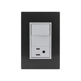 Placa Sanelec Línea Venecia Humo con Apagador y Contacto Aterrizado 127V | SE345387