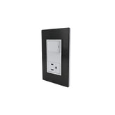 Placa Sanelec Línea Venecia Humo con Apagador y Contacto Aterrizado 127V | SE345387 - imagen 2