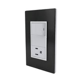 Placa Sanelec Línea Venecia Humo con Apagador y Contacto Aterrizado 127V | SE345387 - imagen 2