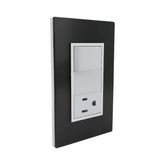 Placa Sanelec Línea Venecia Humo con Apagador y Contacto Aterrizado 127V | SE345387 - imagen 3