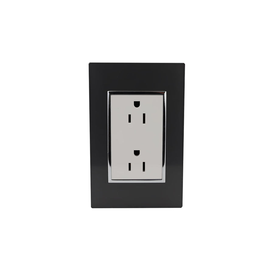 Placa Sanelec Línea Venecia Humo con Contacto Doble Aterrizado 127V | SE345394