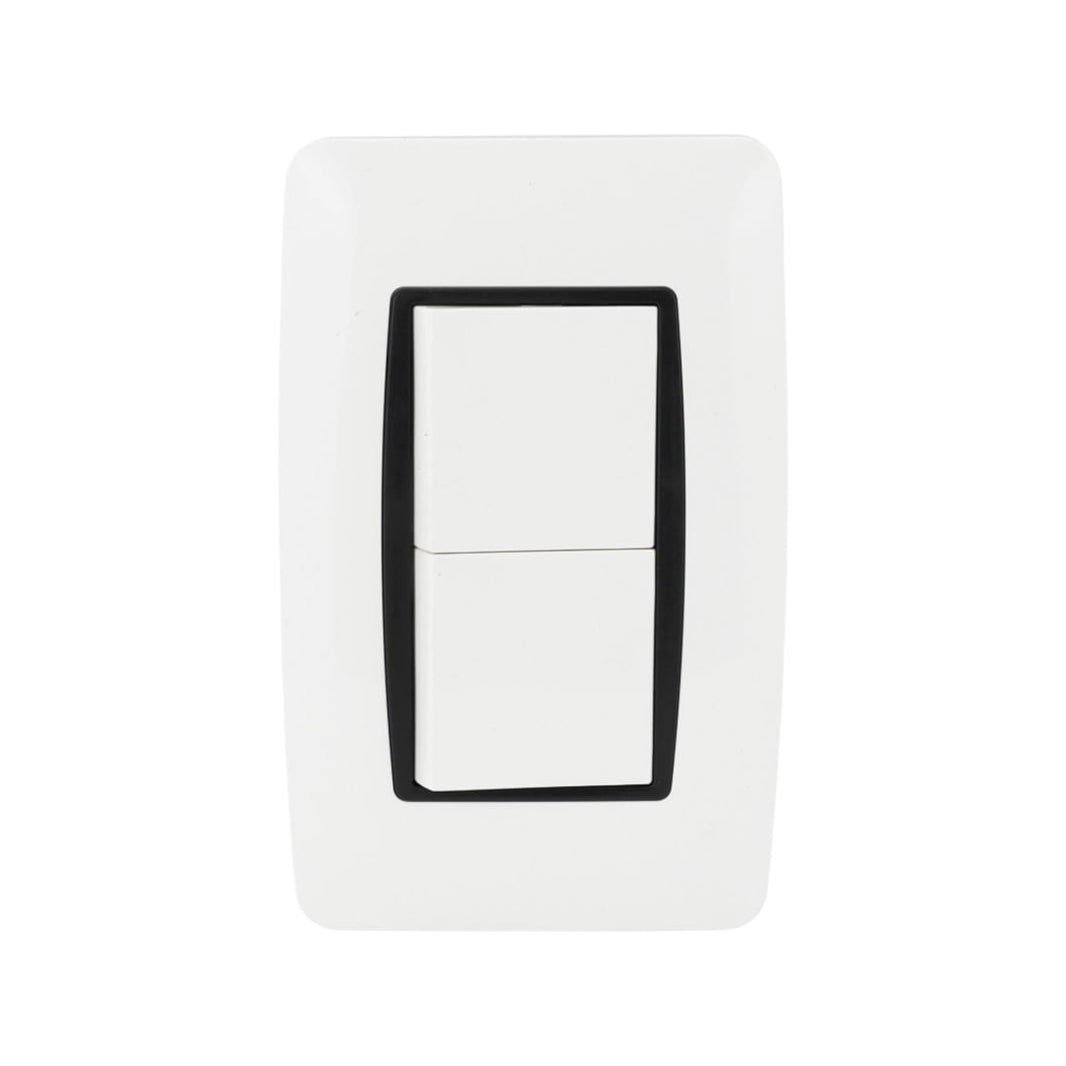 Placa Sanelec Línea Verona con Apagador Doble 127V | SE344625