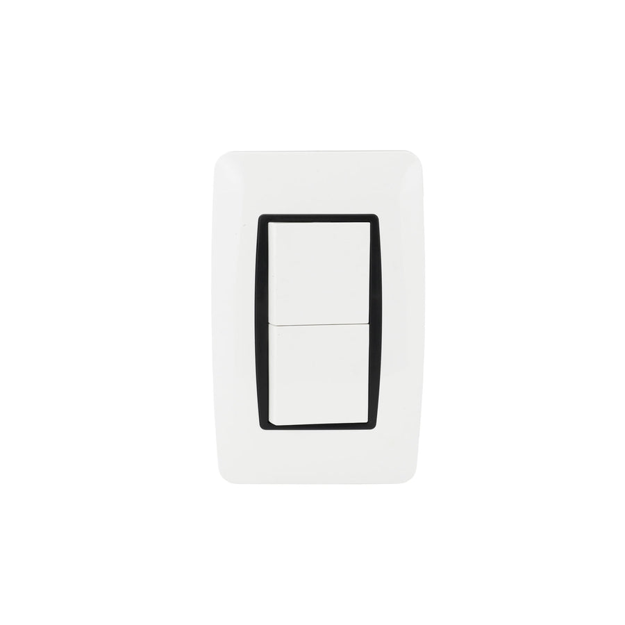 Placa Sanelec Línea Verona con Apagador Doble 127V | SE344625